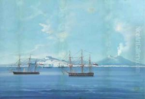 English warships anchored in the Bay of Naples