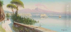 The Bay of Naples, Italy by Neapolitan School