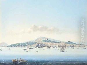 A view of the bay of Naples by Neapolitan School