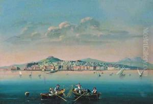 Fishing vessels off the Neapolitan coast by Neapolitan School