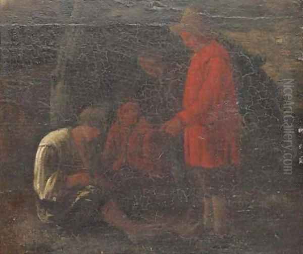 Peasants in a wooded landscape - view 1