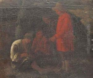 Peasants in a wooded landscape by Michael Sweerts