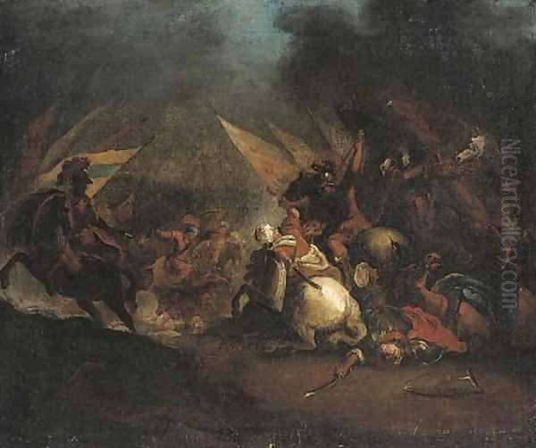 A cavalry skirmish between Christians and Turks - view 1