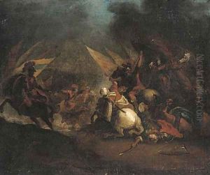 A cavalry skirmish between Christians and Turks