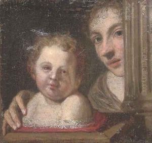 A mother and child at a casement A mother and child at a casement
