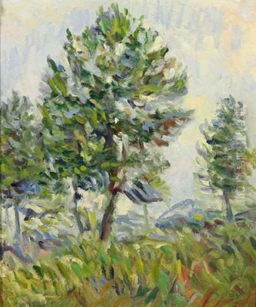 Etude Preparatoire Pour Un Paysage Aux Arbres - view 1