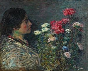 Madame Tarkhoff Au Bouquet De Fleurs by Nicolas Tarkhoff