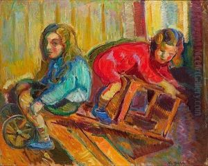 Deux Enfants Jouant A L'automobile