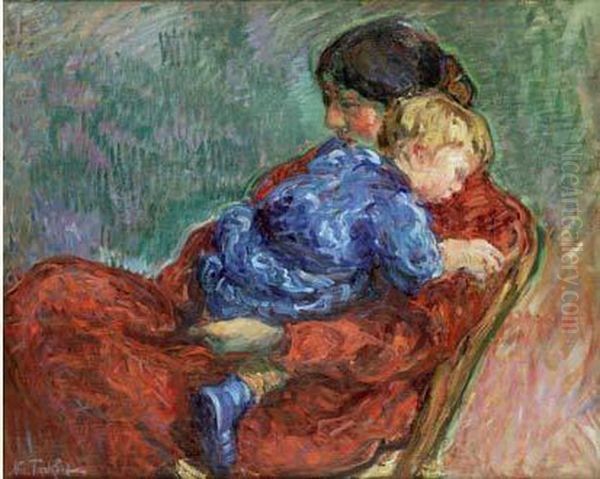 Maternite (mere En Rouge, Bebe En Bleu) - view 1