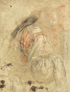 Drapery Studies Of The Sleeves Of A Woman'S Dress