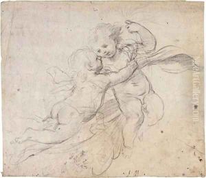 Two putti embracing