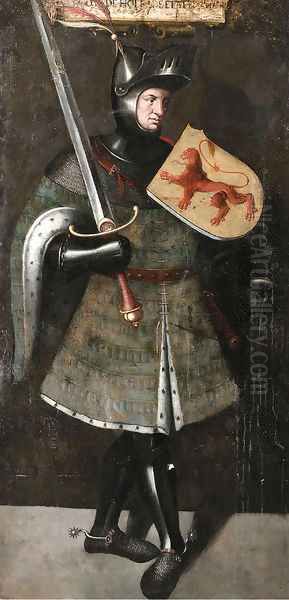 A Knight, full length, holding a Sword and Shield - view 1