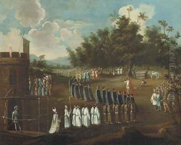 A procession of priests - view 1