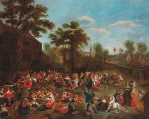 A village kermesse by Flemish School