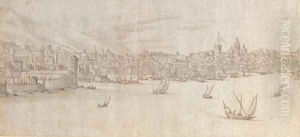 A extensive view of Genoa by Flemish School