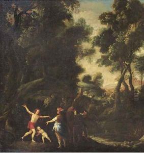 A mythological scene in a wooded landscape by Flemish School