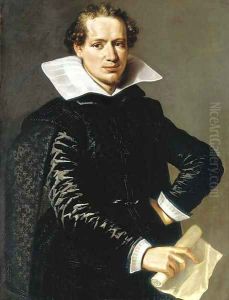 Portrait of a gentleman, three-quarter-length, in a black doublet holding a letter