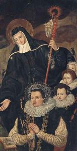 Saint Gertrude of Nivelle with female donor