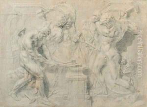 The Forge of Vulcan by Flemish School