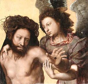 The Risen Christ with an Angel by Flemish School