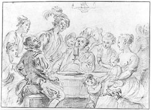Twelfth Night the King drinks by Flemish School