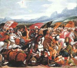 Saint James the Greater Defeating the Moors at the Battle of Clavijo by Flemish School