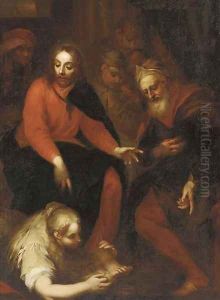 Mary Magdalane washing Christ's Feet by Lombard School
