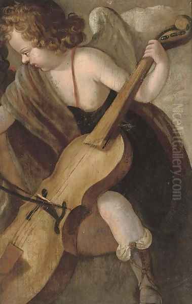 A putto playing a violin; and Putti reading fragments - view 1