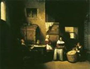 Reunion De Famille Dans Un Interieur Hollandais.