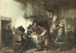 Playing Cards In The Pub by Herman Frederik Carel ten Kate