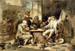 Tavern Interior With Figures Playing Dice