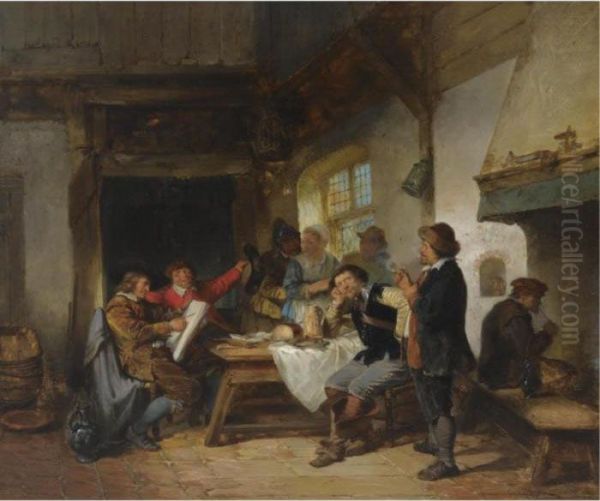 A Merry Company In An Interior - view 1