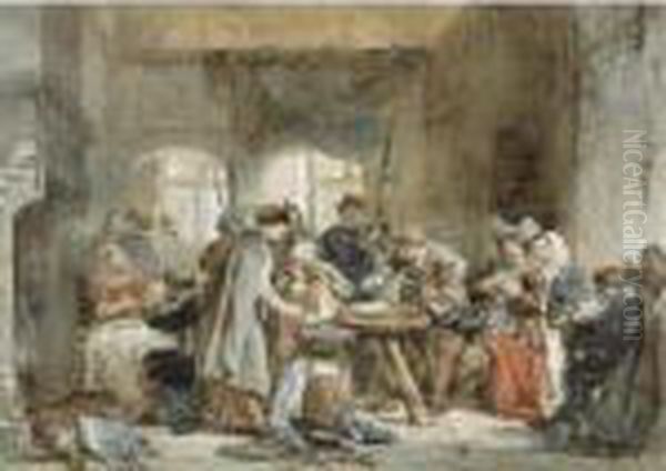 A Lively Interior Scene - view 1