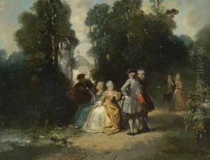 Galante Gesellschaft Im Park. by Herman Frederik Carel ten Kate