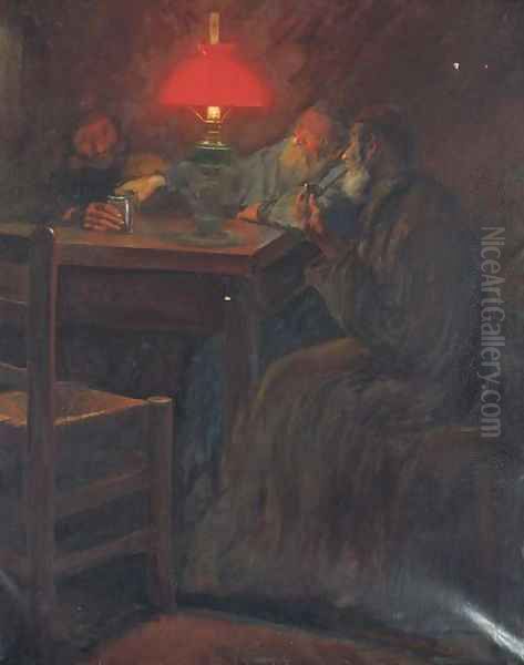 Three Jewish men sharing an evening drink - view 1