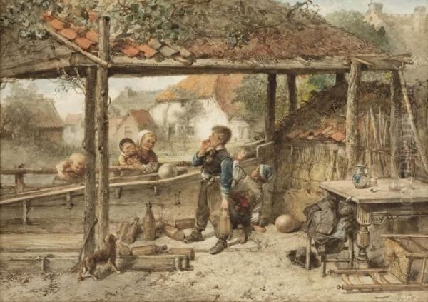 Children Playing Skittle - view 1