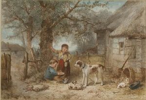 Playing With The Puppies by Jan Mari Henri Ten Kate