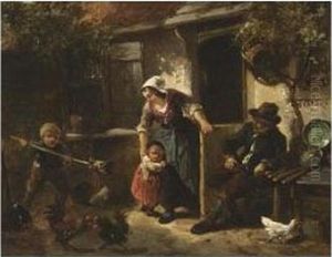 A Family In A Court Yard