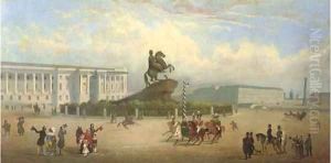 View of Senate Square and Falconet's statue of Peter the Great, St. Petersburg