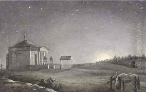 The General Tuchkov memorial chapel at Borodino by Russian School