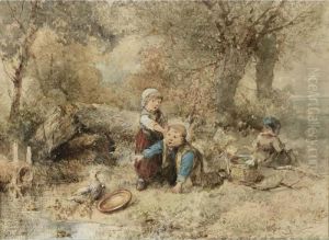 Children Feeding The Ducks