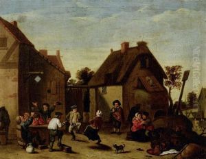 Festive Gathering In A Village by David The Younger Teniers