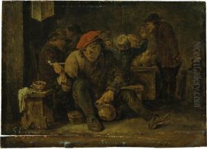 Peasants Drinking And Smoking In A Tavern by David The Younger Teniers