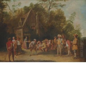 A Game Of Lawn Bowling Before A Tavern by David The Younger Teniers