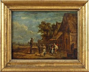 Peasants Dancing Before An Inn by David The Younger Teniers