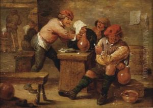 Ii Peasants Drinking And Smoking In An Inn by David The Younger Teniers