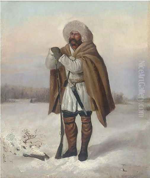A huntsman in the snow - view 1