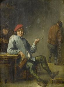 An Interior With Topers Smoking