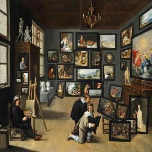 The Painter In His Studio by David The Younger Teniers