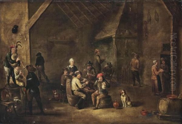 Peasants Smoking And Music Making In An Interior - view 1